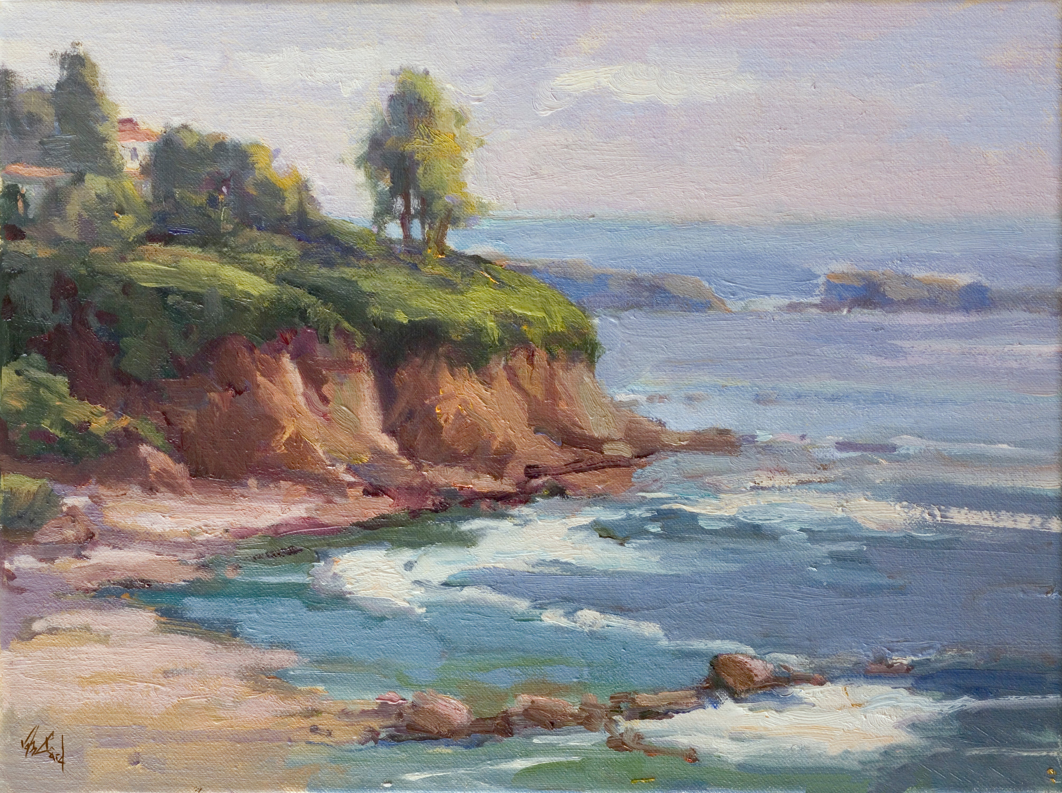 Laguna Cliffs Artist Enhanced Canvas Print by John Beard Collection - main product image for Resin Society