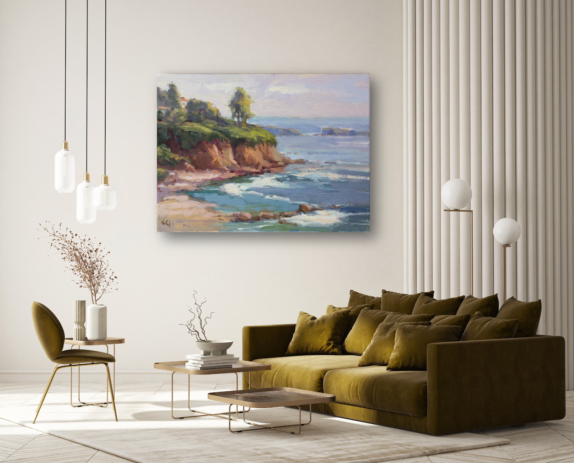 Laguna Cliffs Artist Enhanced Canvas Print by John Beard Collection - product image 2 for Resin Society