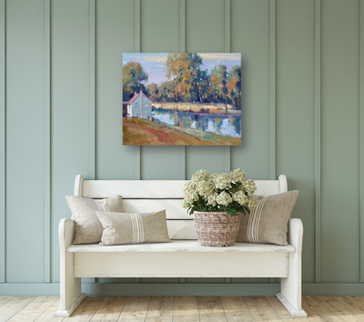 Lake Cottage Artist Enhanced Canvas Print by John Beard Collection - product image 4 for Resin Society