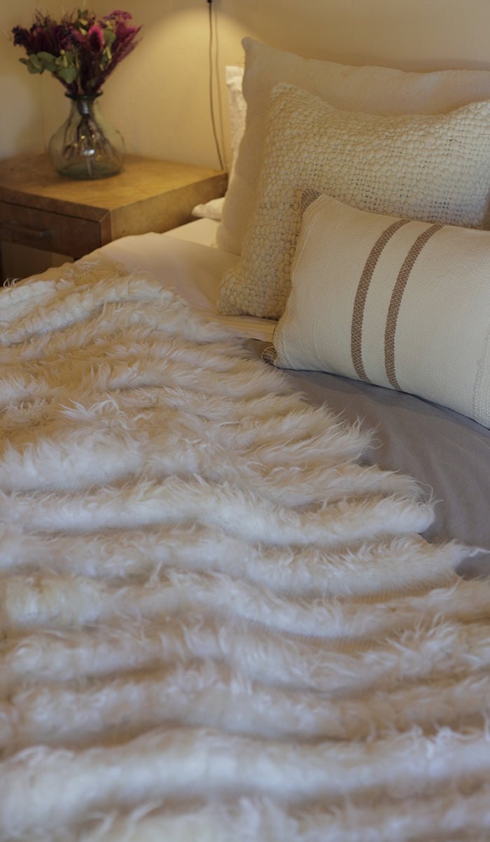 Lambskin Full Striped Blanket by Homelosophy