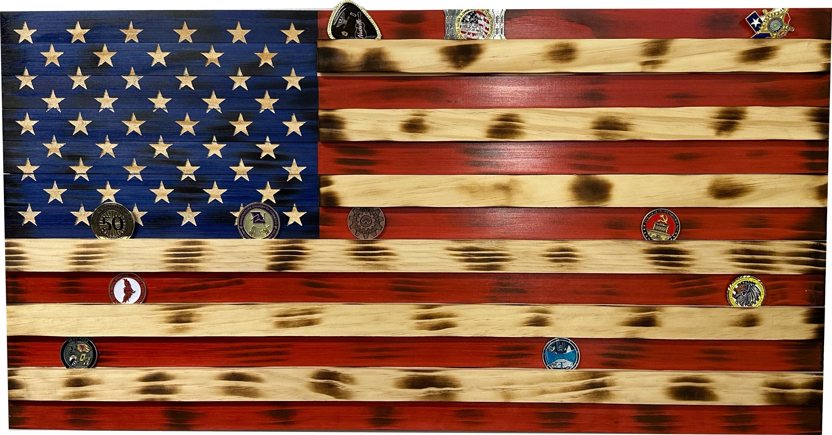 American Flag Challenge Coin Display and Hidden Gun Cabinet by Bellewood Designs - product image 9 for Resin Society