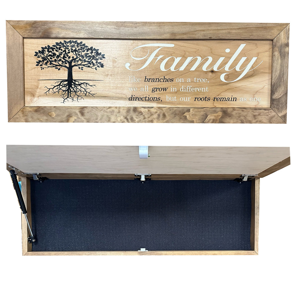 Large Hidden Gun Storage Cabinet with Family Tree Design by Bellewood Designs - main product image for Resin Society