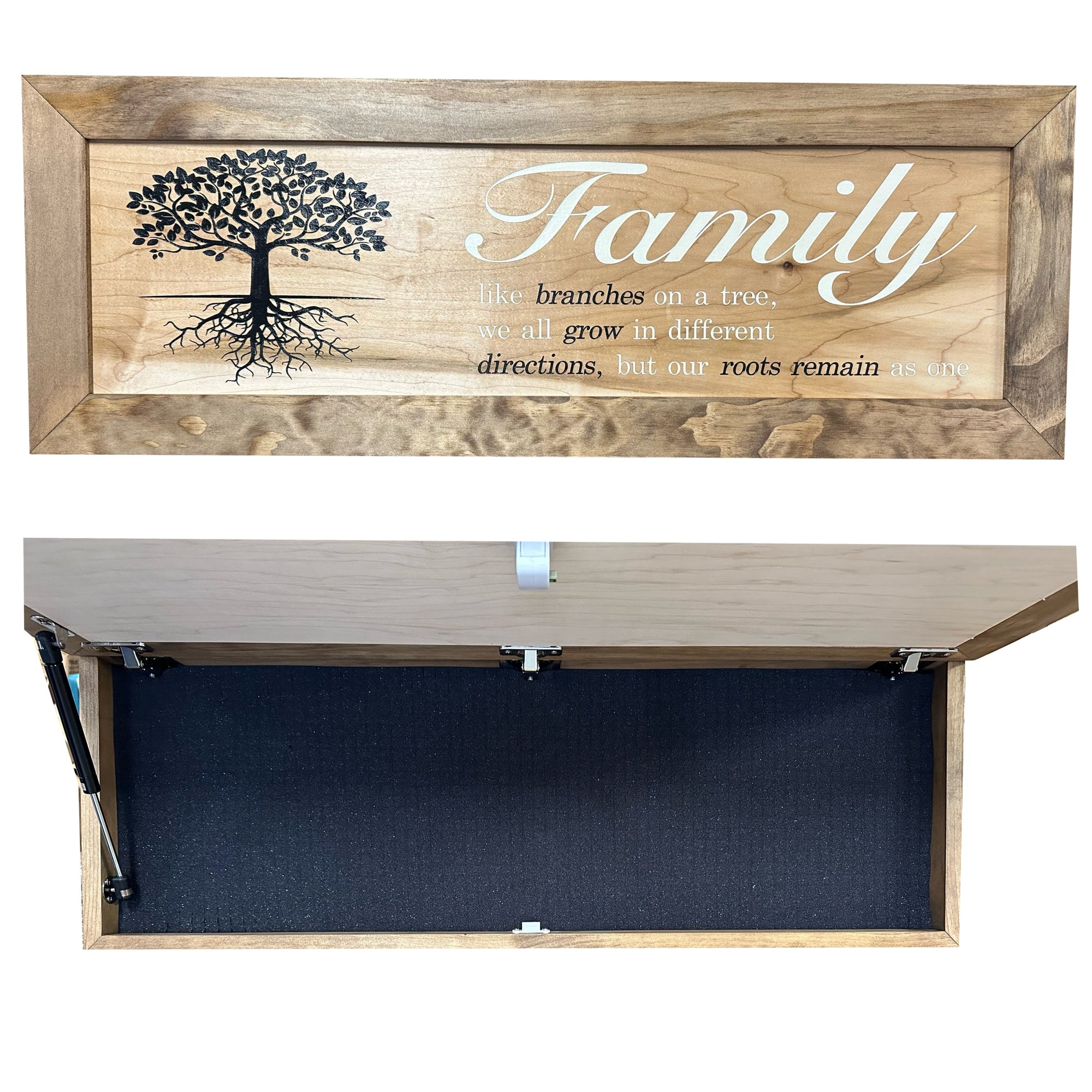 Large Hidden Gun Storage Cabinet with Family Tree Design by Bellewood Designs - main product image for Resin Society