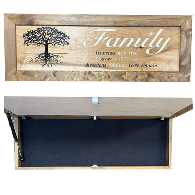 Large Hidden Gun Storage Cabinet with Family Tree Design by Bellewood Designs - main product image for Resin Society