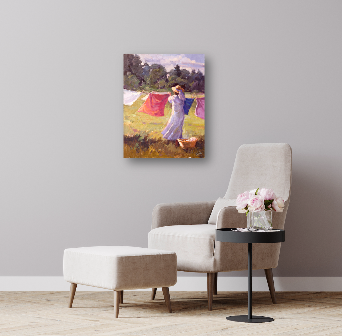 Laundry Day Artist Enhanced Canvas Print by John Beard Collection - product image 2 for Resin Society