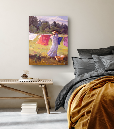 Laundry Day Artist Enhanced Canvas Print by John Beard Collection - product image 4 for Resin Society