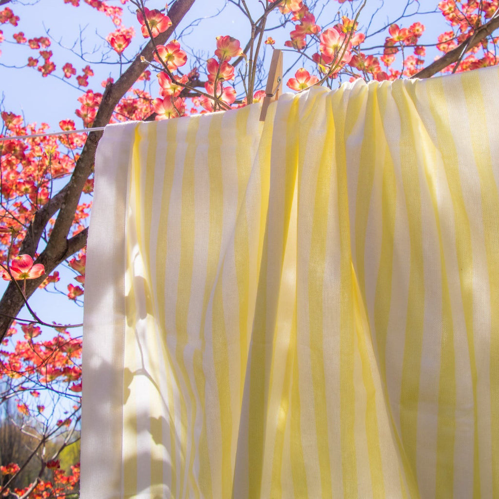 Buttercream Yellow Stripe Tablecloth by Ro'Table - product image 2 for Resin Society