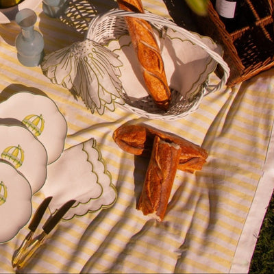 Buttercream Yellow Stripe Tablecloth by Ro'Table - product image 4 for Resin Society