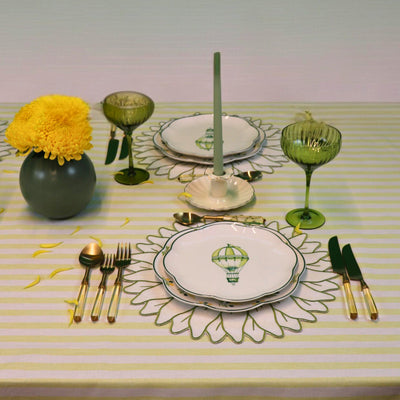 Buttercream Yellow Stripe Tablecloth by Ro'Table - product image 7 for Resin Society