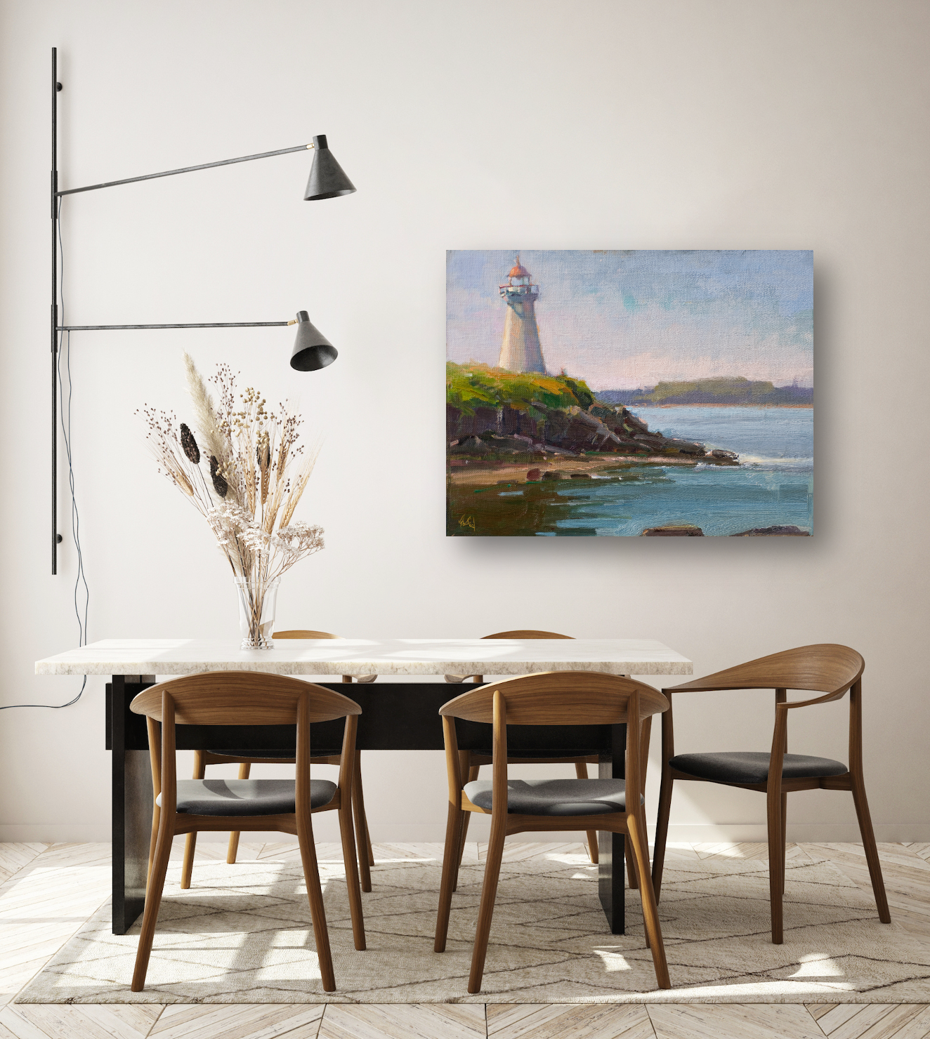 Lighthouse Artist Enhanced Canvas Print by John Beard Collection - product image 3 for Resin Society