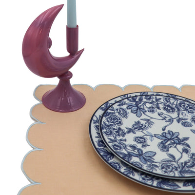 Lilac Crescent Moon Candle Holder - Pair
