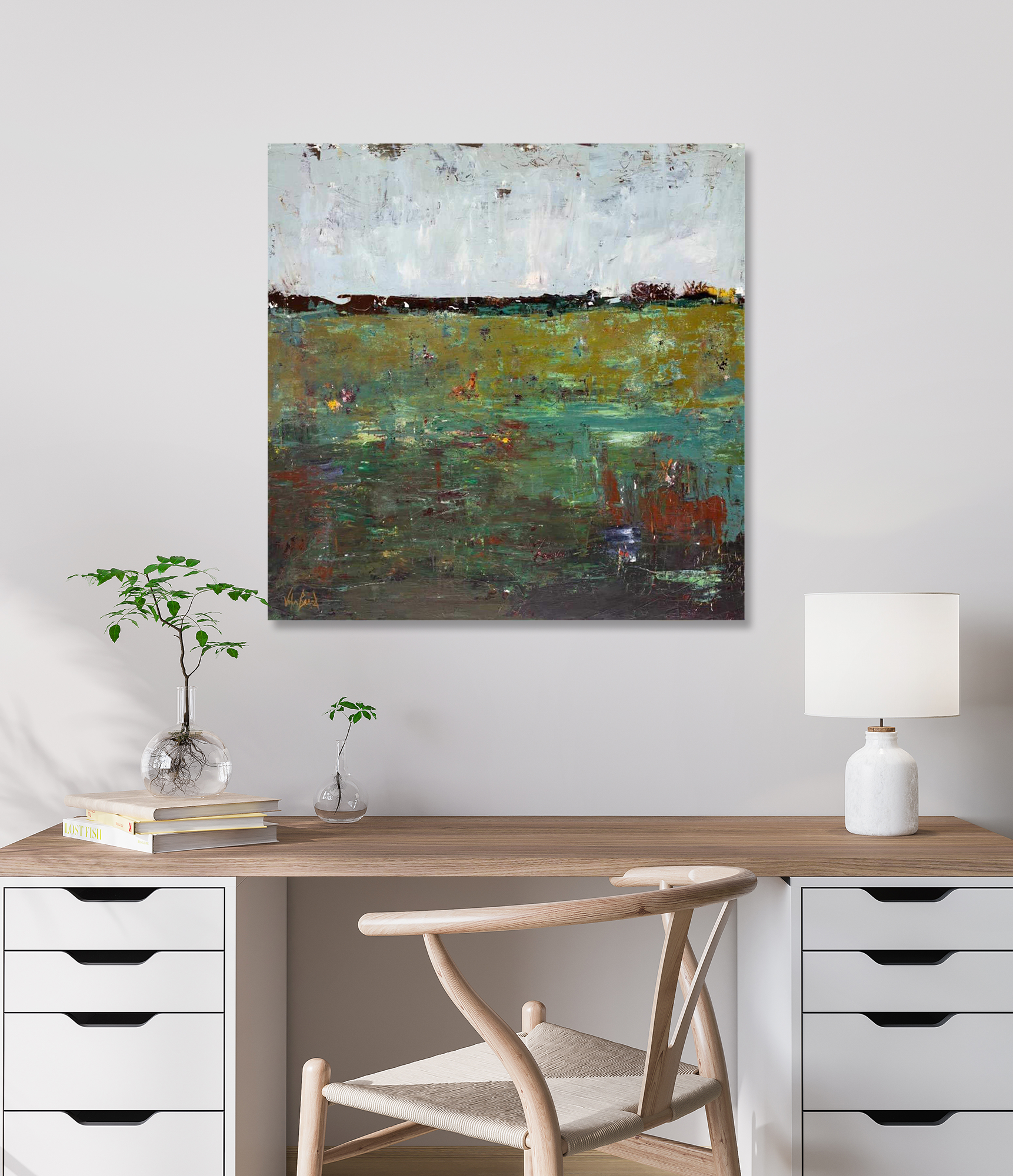 Lily Pond Artist Enhanced Canvas Print by John Beard Collection - product image 2 for Resin Society