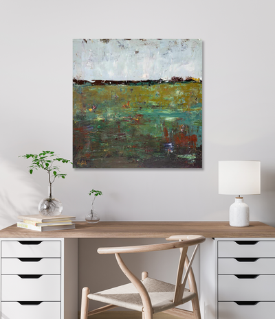Lily Pond Artist Enhanced Canvas Print by John Beard Collection - product image 2 for Resin Society
