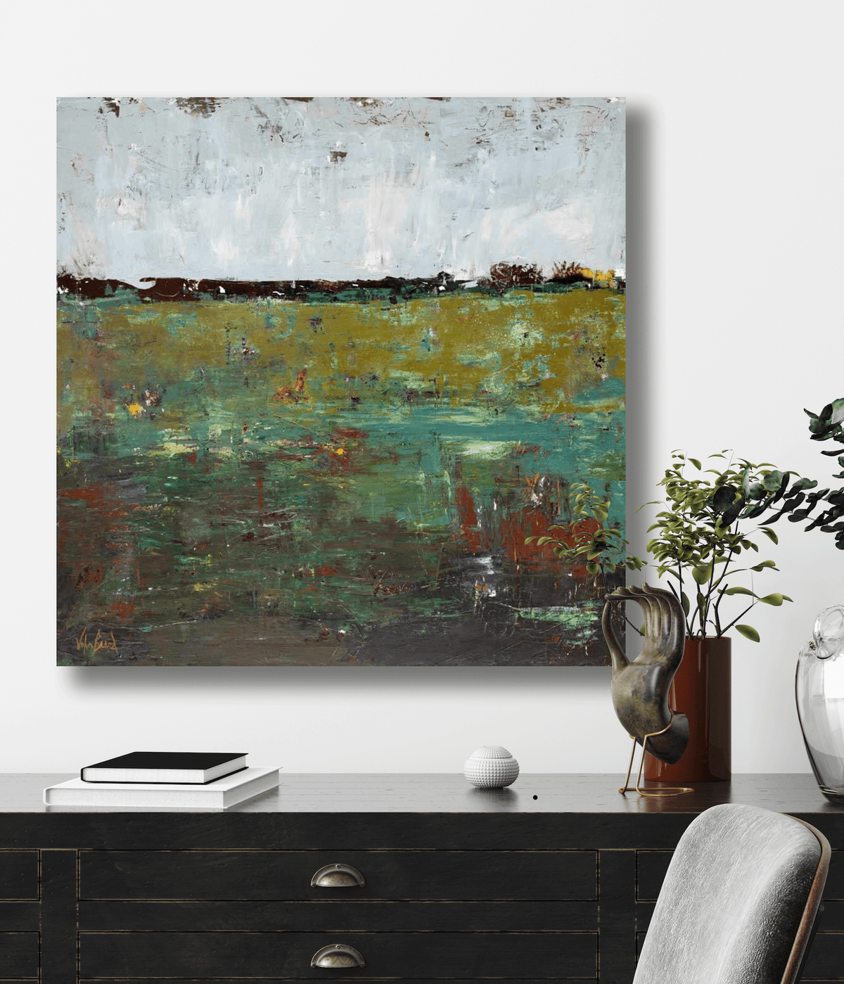 Lily Pond Artist Enhanced Canvas Print by John Beard Collection - product image 4 for Resin Society
