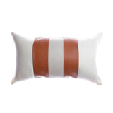 Leather Stripes Lumbar Pillow by Homelosophy