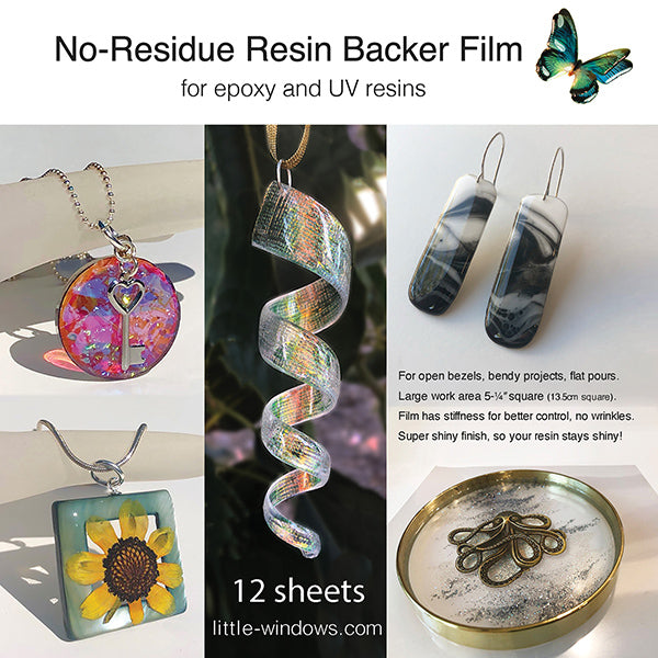 No-Residue Adhesive Resin Backer Film (12 sheets) by Little Windows Brilliant Resin and Supplies - Resin Society