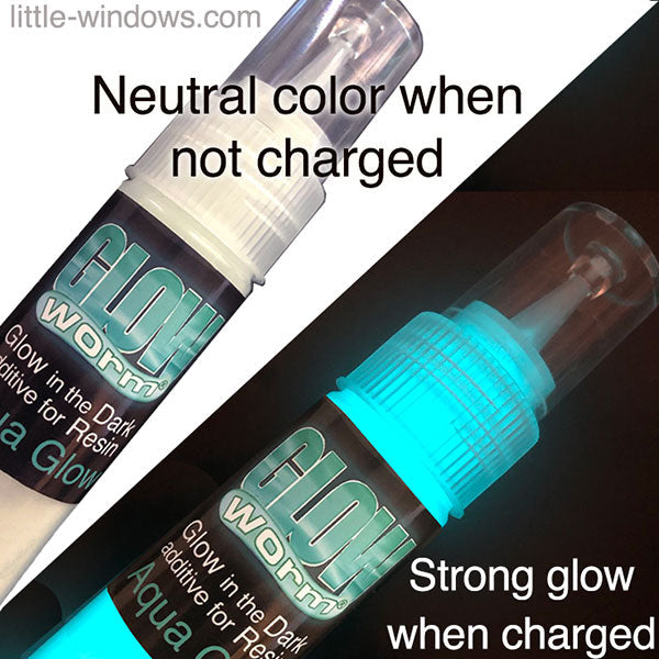 Super Glow In The Dark Resin Additive - AQUA (1oz. by weight) by Little Windows Brilliant Resin and Supplies - Resin