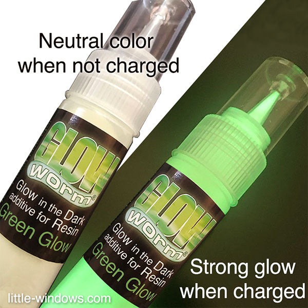 Super Glow In The Dark Resin Additive - GREEN (1oz. by weight) by Little Windows Brilliant Resin and Supplies - Resin