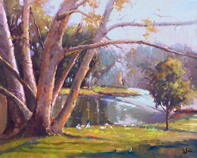 Looking Over Artist Enhanced Canvas Print by John Beard Collection - main product image for Resin Society