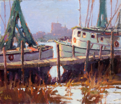Low Country Docks Artist Enhanced Canvas Print by John Beard Collection - main product image for Resin Society