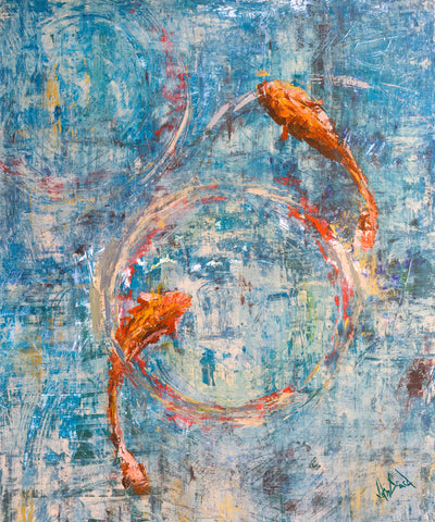 Lucky Gold I Artist Enhanced Canvas Print by John Beard Collection - main product image for Resin Society