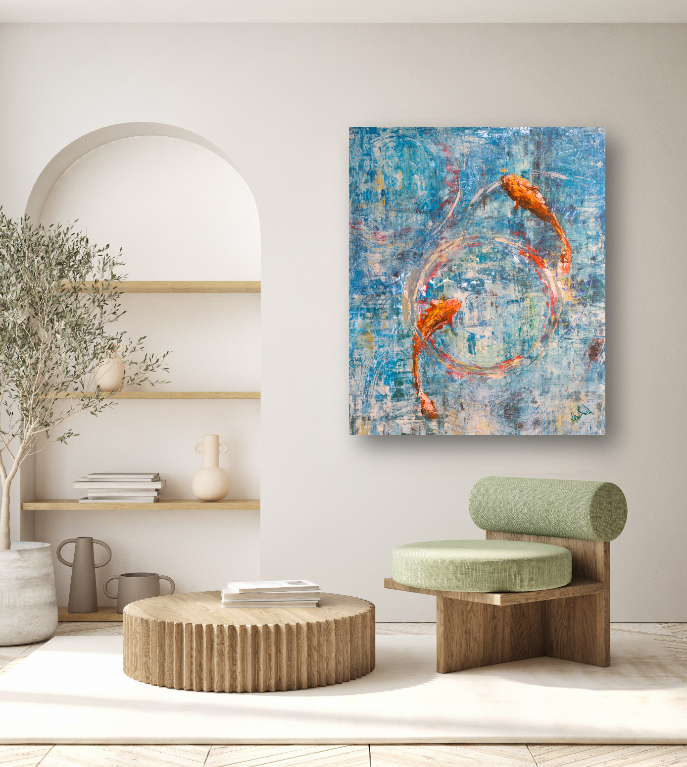 Lucky Gold I Artist Enhanced Canvas Print by John Beard Collection - product image 4 for Resin Society