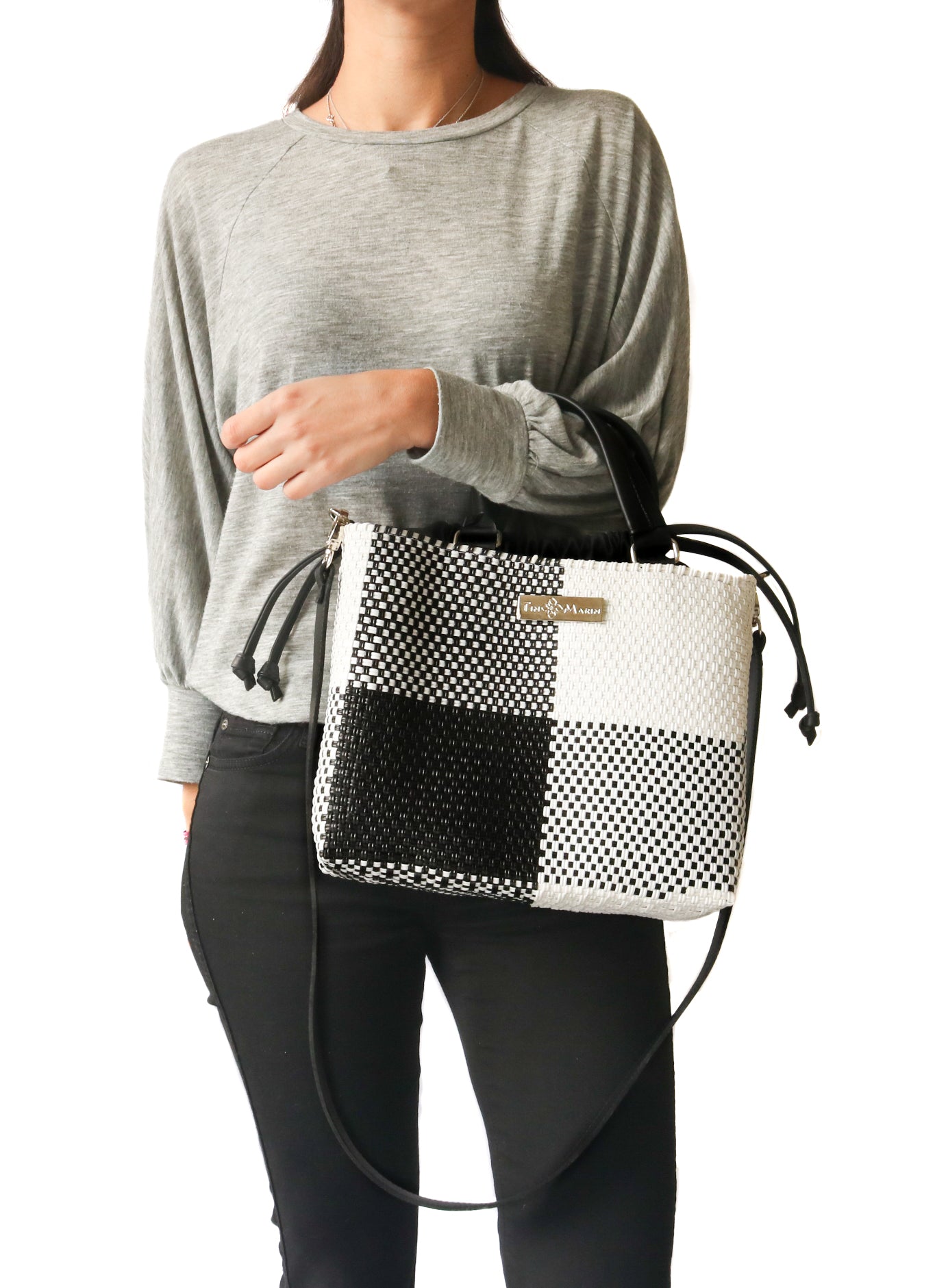 Lucy Medium Woven Crossbody Drawstring Bag by Tin Marin Brand - product image 2 for Resin Society