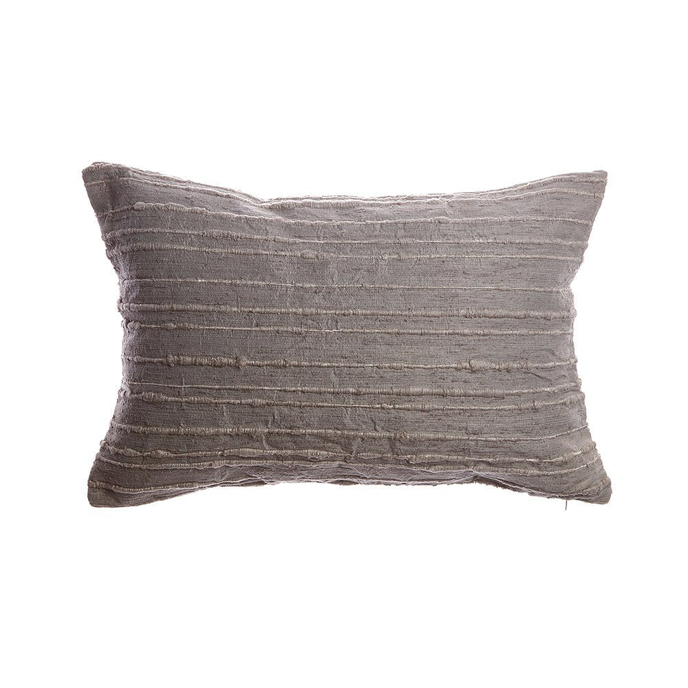 Luxe Grey Silk Lumbar Pillow by Homelosophy