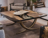 Luxurious Ivory Shaped Epoxy Resin Dining Room Coffee Table by Gizz - main product image for Resin Society
