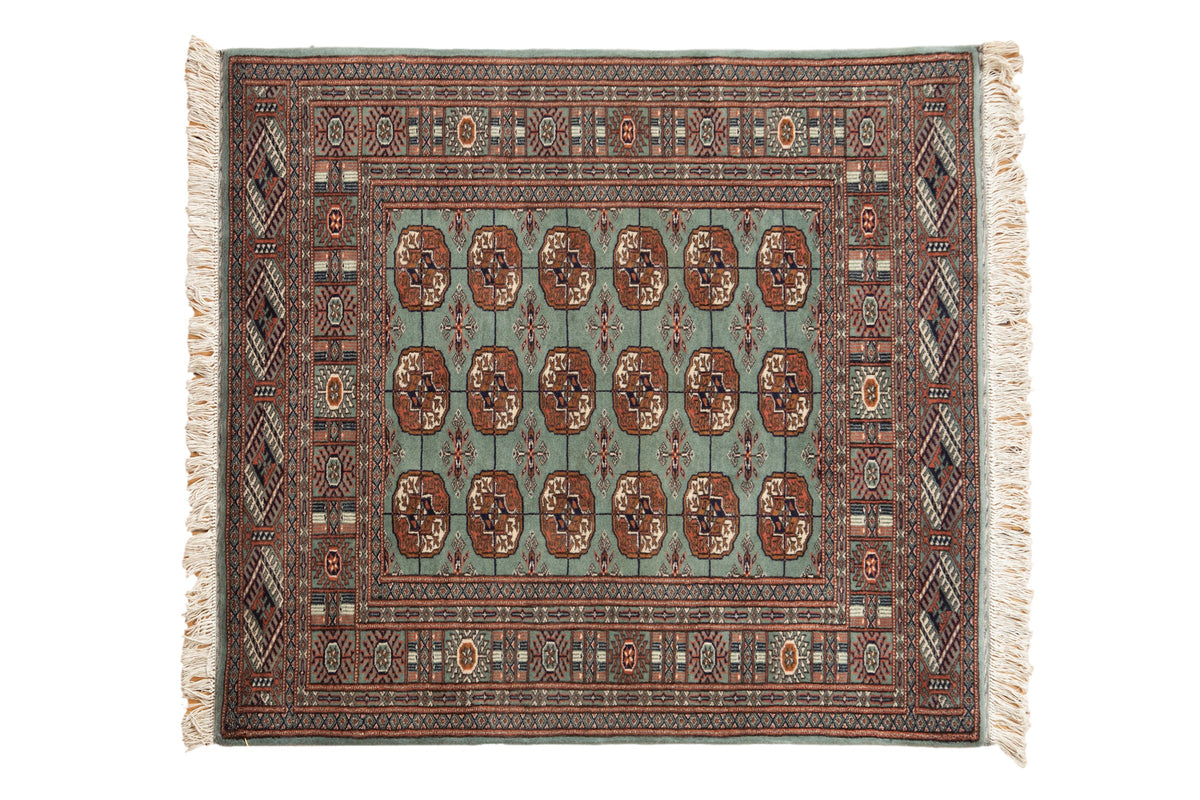 4x4.5 Vintage Fine Bokhara Square Rug by Old New House® - main product image for Resin Society