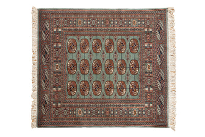 4x4.5 Vintage Fine Bokhara Square Rug by Old New House® - main product image for Resin Society