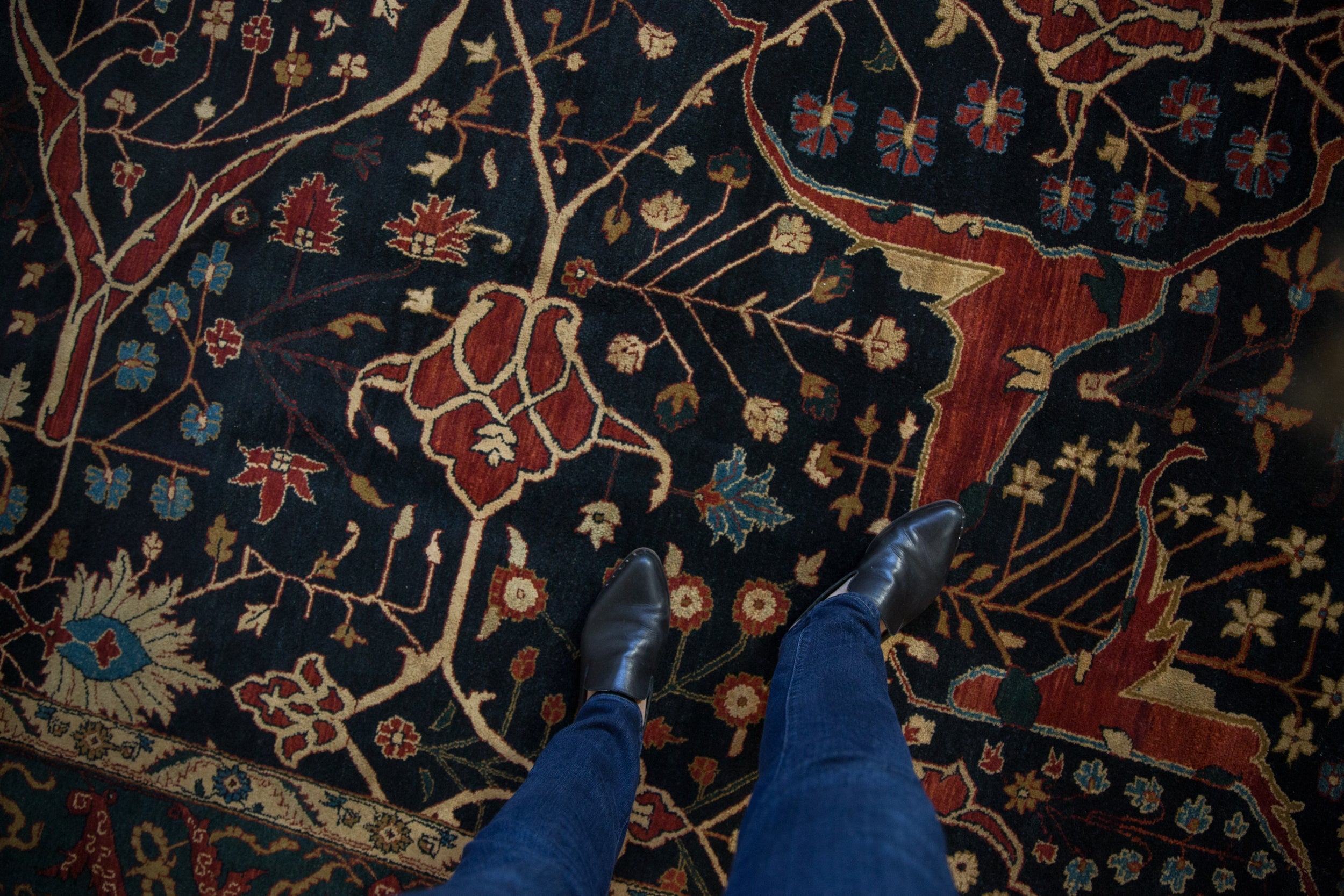 10x14 Vintage Indian Bijar Design Carpet by Old New House® - product image 2 for Resin Society