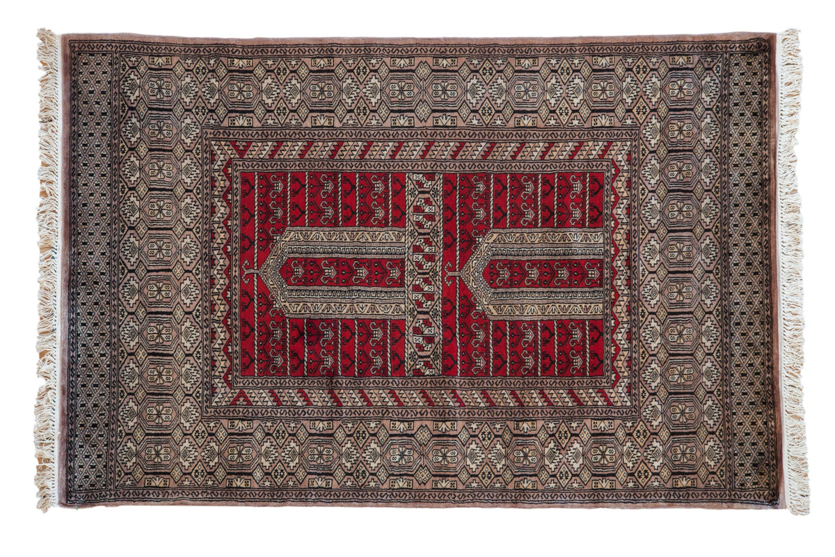 4x6 Vintage Fine Pakistani Turkmen Design Rug by Old New House® - main product image for Resin Society