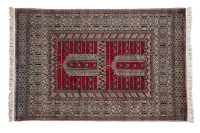 4x6 Vintage Fine Pakistani Turkmen Design Rug by Old New House® - main product image for Resin Society