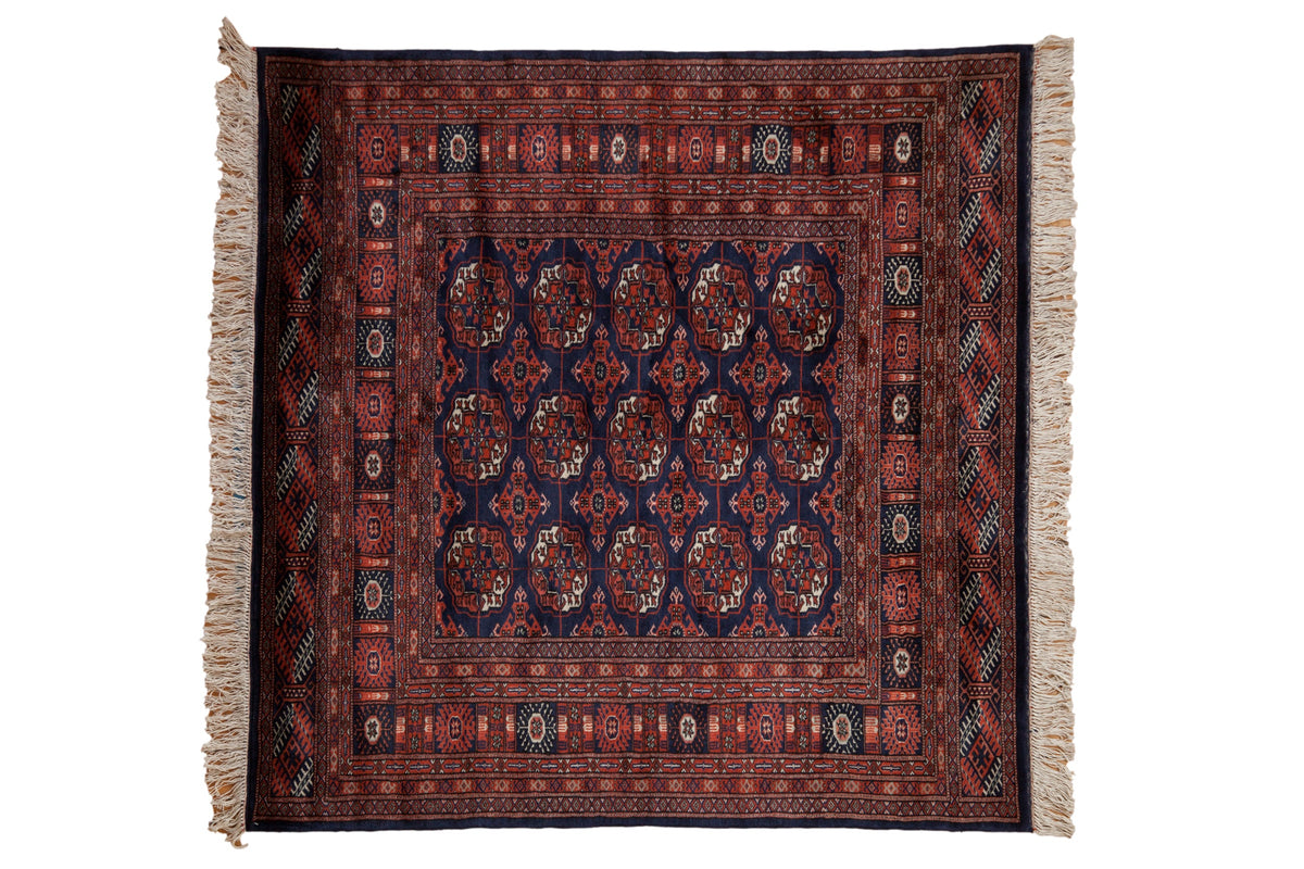 5x5 Vintage Fine Bokhara Square Rug by Old New House® - main product image for Resin Society
