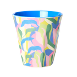 Medium Melamine Cup - Blue - Jungle Fever Print by Rice By Rice - main product image for Resin Society