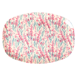 Medium Melamine Rectangular Plate - Pink - Floral Field Print by Rice By Rice - main product image for Resin Society