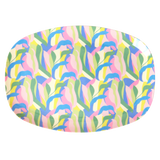 Medium Melamine Rectangular Plate - Blue - Jungle Fever Print by Rice By Rice - main product image for Resin Society