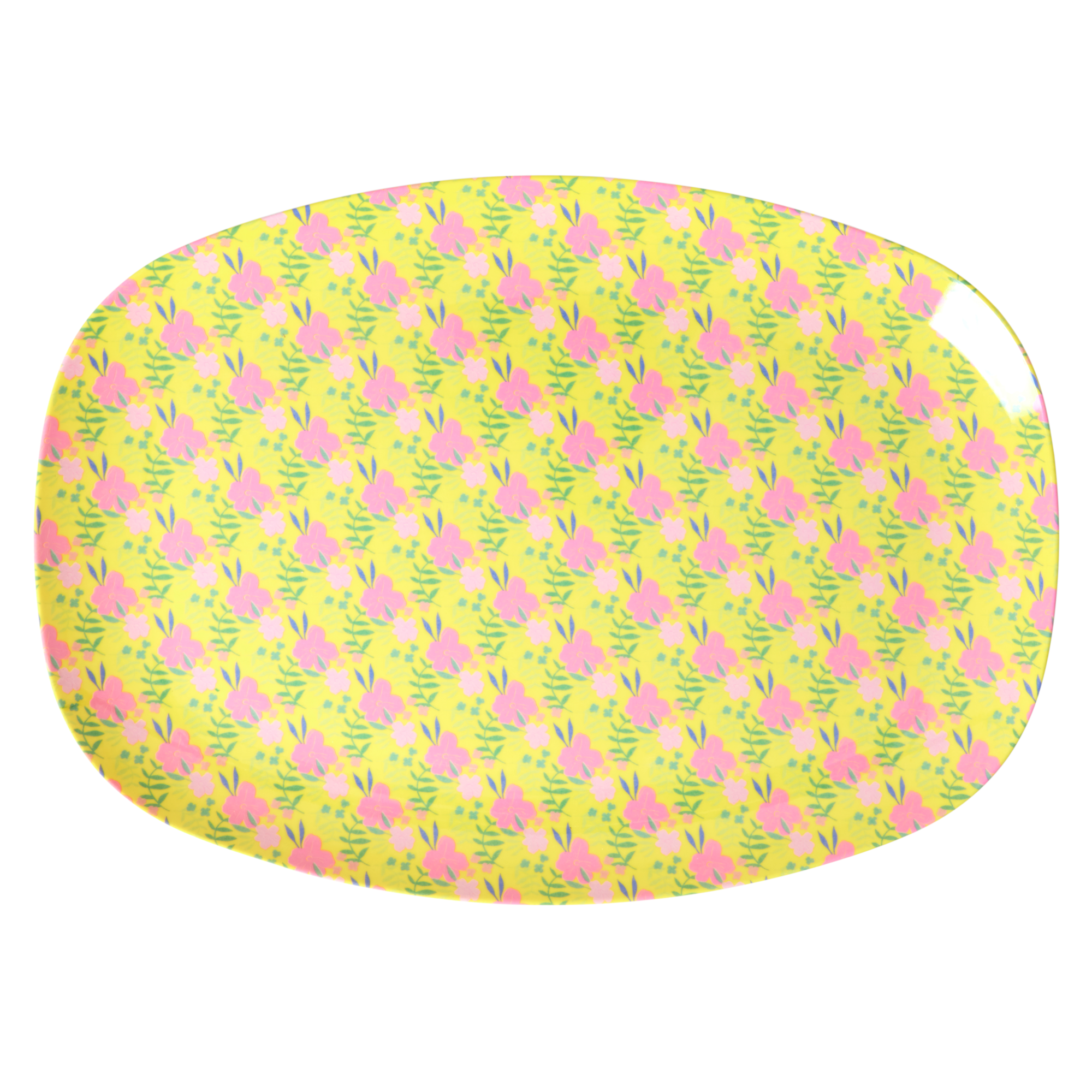 Medium Melamine Rectangular Plate - Yellow - Sunny Days Print by Rice By Rice - main product image for Resin Society