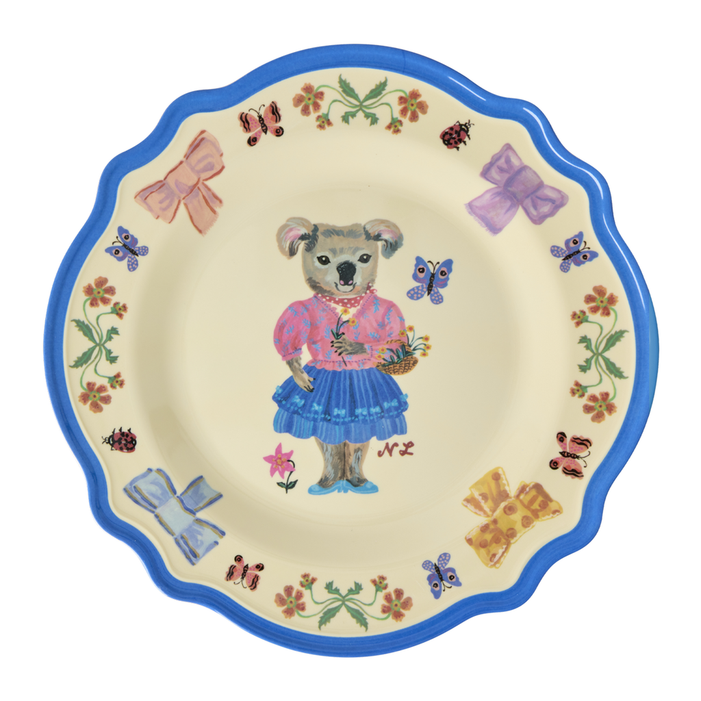 Vintage Dinner Plate - Blue - Nathalie Lété Print by Rice By Rice - main product image for Resin Society