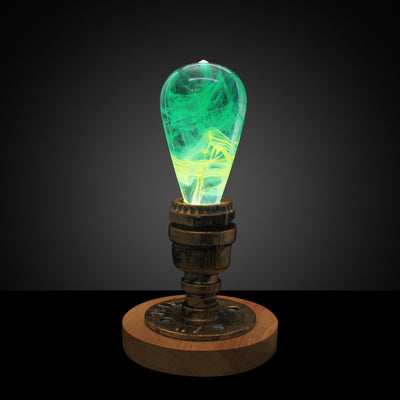 EP Light Mind Decorative Resin LED Bulb with unique resin design and wooden base options