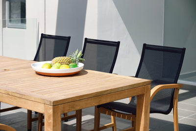 Rinjani Rectangular Table and 6 Manhattan Black Armchair by LifestyleGarden US - product image 4 for Resin Society