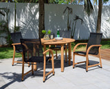 Oldbury Round Table and 4 Manhattan Black Armchair Dining Set by LifestyleGarden US - product image 4 for Resin Society