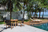 Oldbury Round Table and 4 Manhattan Black Armchair Dining Set by LifestyleGarden US - product image 3 for Resin Society