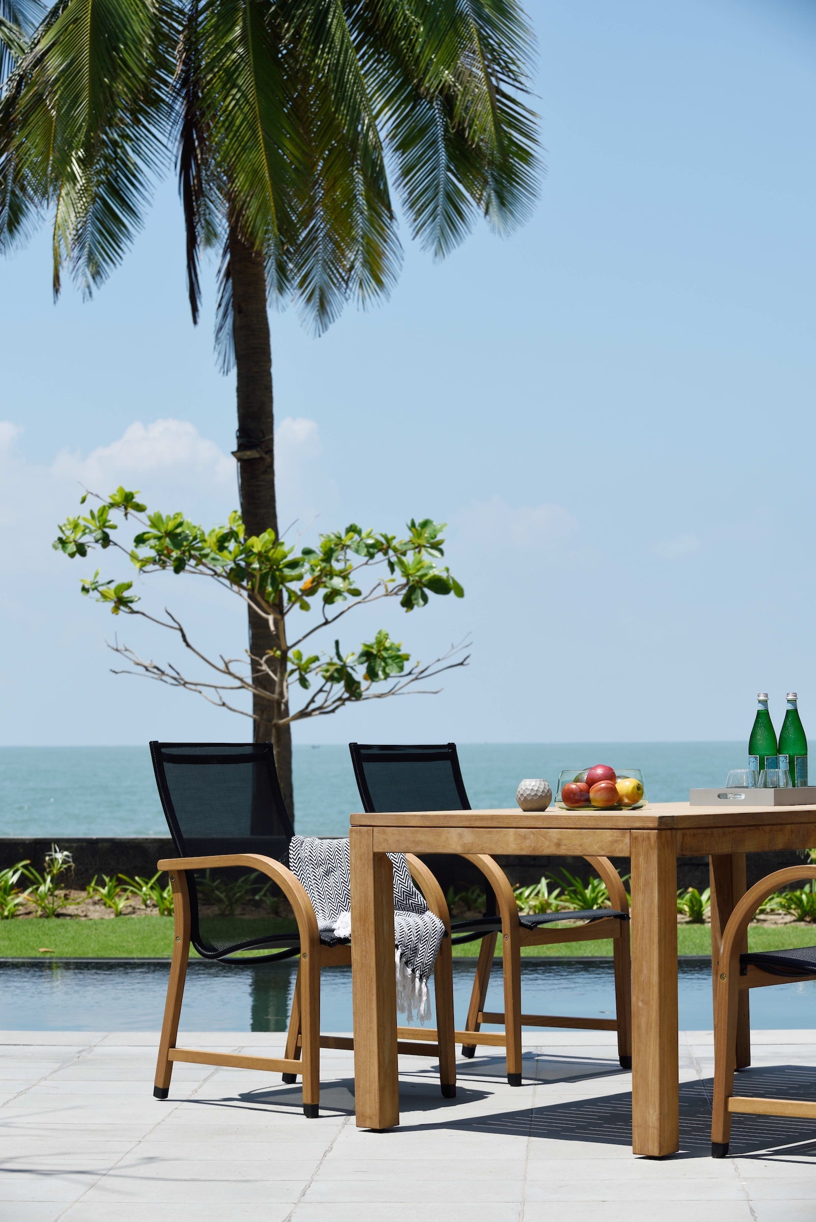 Rinjani Rectangular Big Table and 8 Manhattan Black Armchair by LifestyleGarden US - product image 2 for Resin Society