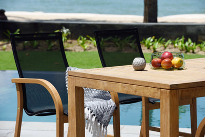 Rinjani Rectangular Table and 6 Manhattan Black Armchair by LifestyleGarden US - product image 3 for Resin Society