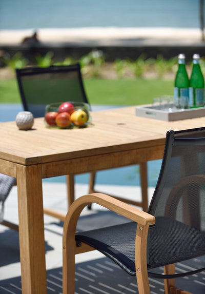 Rinjani Rectangular Big Table and 8 Manhattan Black Armchair by LifestyleGarden US - product image 3 for Resin Society