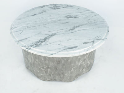 Round Marble Table with Wave Base by Enrico Bartolini - product image 2 for Resin Society