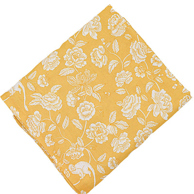 100% Premium Linen - Marigold Flora Parlour Tablecloth by Ro'Table - main product image for Resin Society