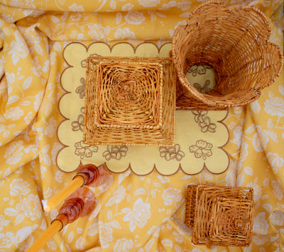 100% Premium Linen - Marigold Flora Parlour Tablecloth by Ro'Table - product image 5 for Resin Society